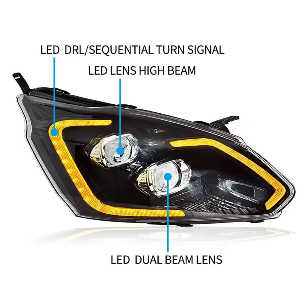 Headlight For Ford Tourneo Custom 2016-2022 LED Head Lamp Upgrade DRL Dynamic Signal Lamp Head Lamp Front light Assembly