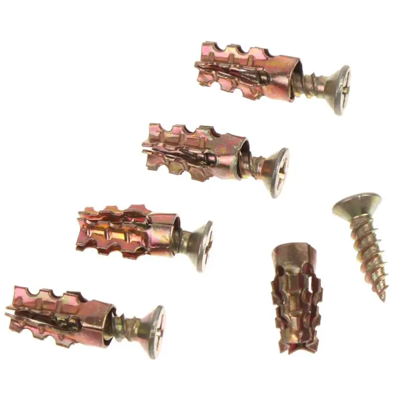 30/50/100Pcs Short Expansion Screws for Cabinet Door Hinge Stripped Thread Repair Home Wood Furniture Fixing Hardware Kit