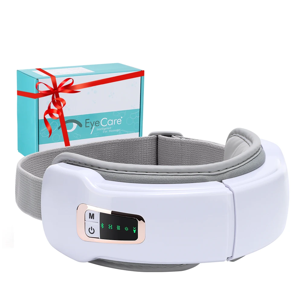 Foldable Eye Massager Hot Compress Vibration Airbag Pressure for Dry Eye Strain Relief Home Bluetooth Music Smart Eyemask Relax