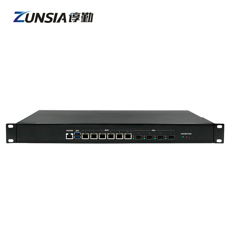 Zunisia Mini PC 6LAN 4sfp with 6th/7th/8th/9th Processor Firewall Server Hardware Core for pfSense OPNsense Embedded Computer