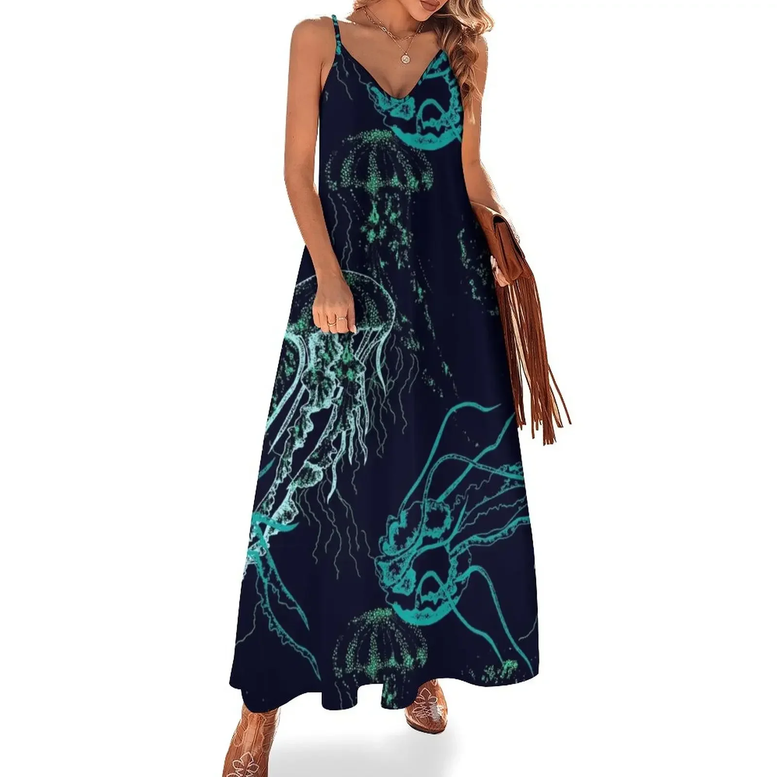 

Pattern with jellyfish. Sleeveless Dress elegant evening dresses for women 2024 women clothing 2024 new arrivals Dress