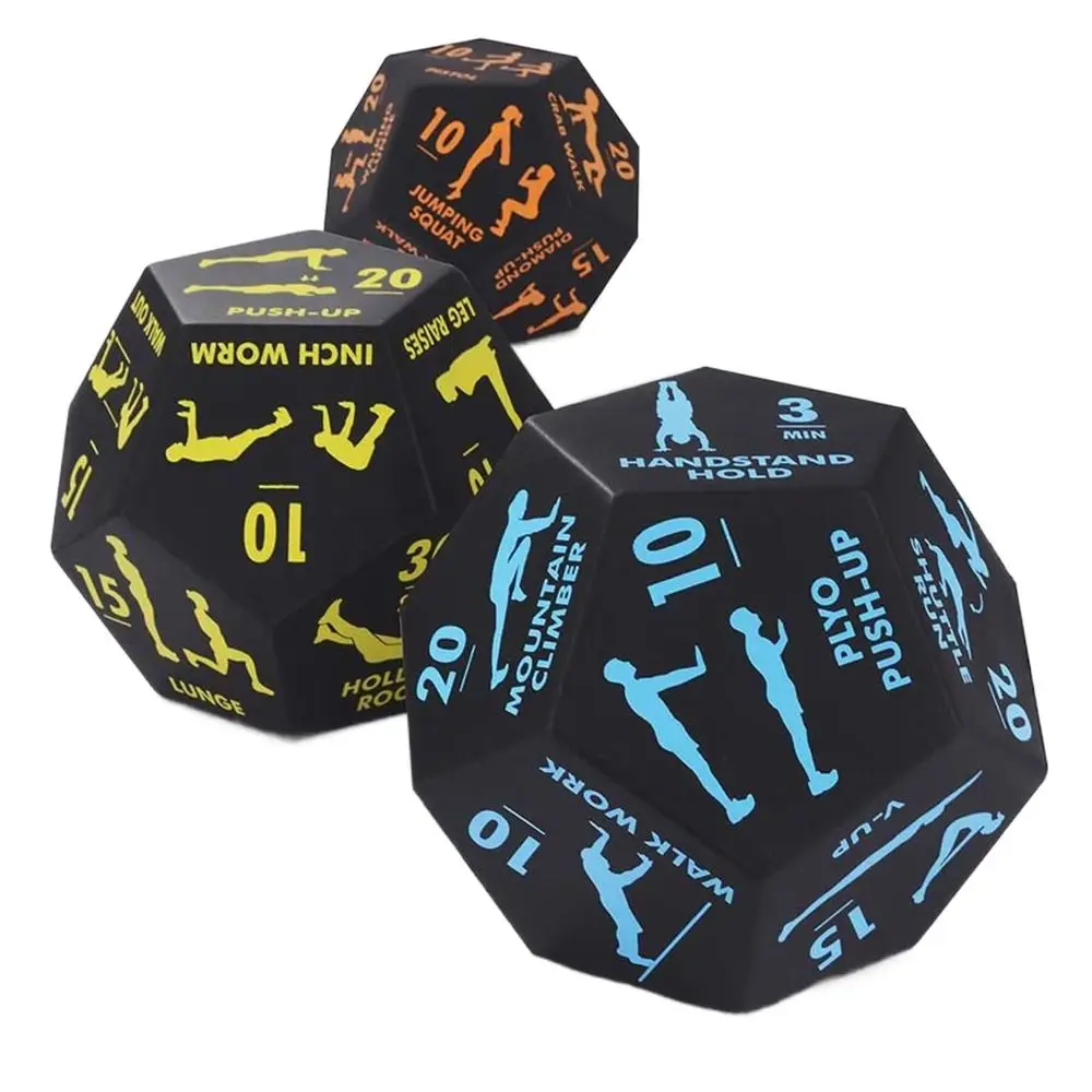 

12 Sided Fitness Action Choice Dice Lightweight Soft Foam Exercise Toy Funny Interactive Bodyweight Training Dice Gym Workouts