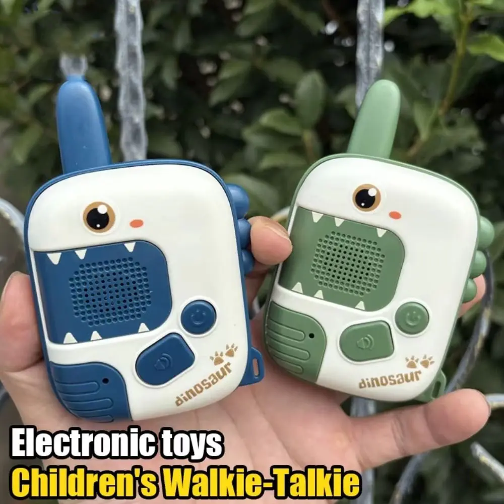 

1 Pair Lovely Dinosaur Walkie Talkies Wearable Lanyard One Click Call Cartoon Dinosaur Walkie Talkies Long Range