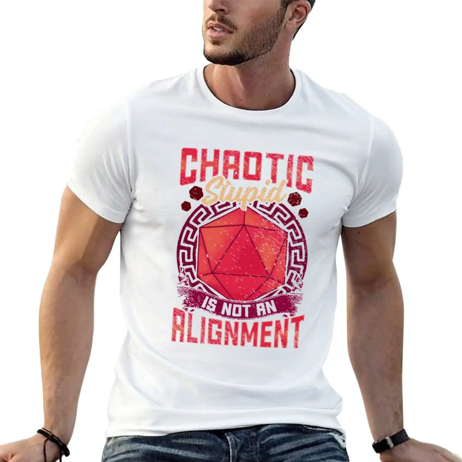 Chaotic Stupid Is Not An Alignment T-Shirt designer shirts tees mens white t shirts