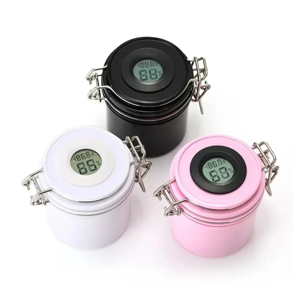 

With Temperature and Hygrometer Eyelash Glue Storage Tank Activated Carbon Activated Carbon Seal Jar Container Leak-proof