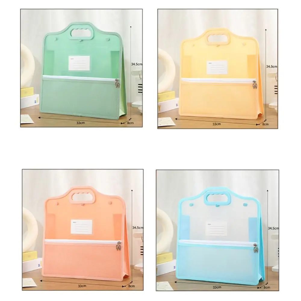 File Management PP Vertical Accordion Zipper Bag Waterproof Zipper Closure File Folder File Bag Document Organization