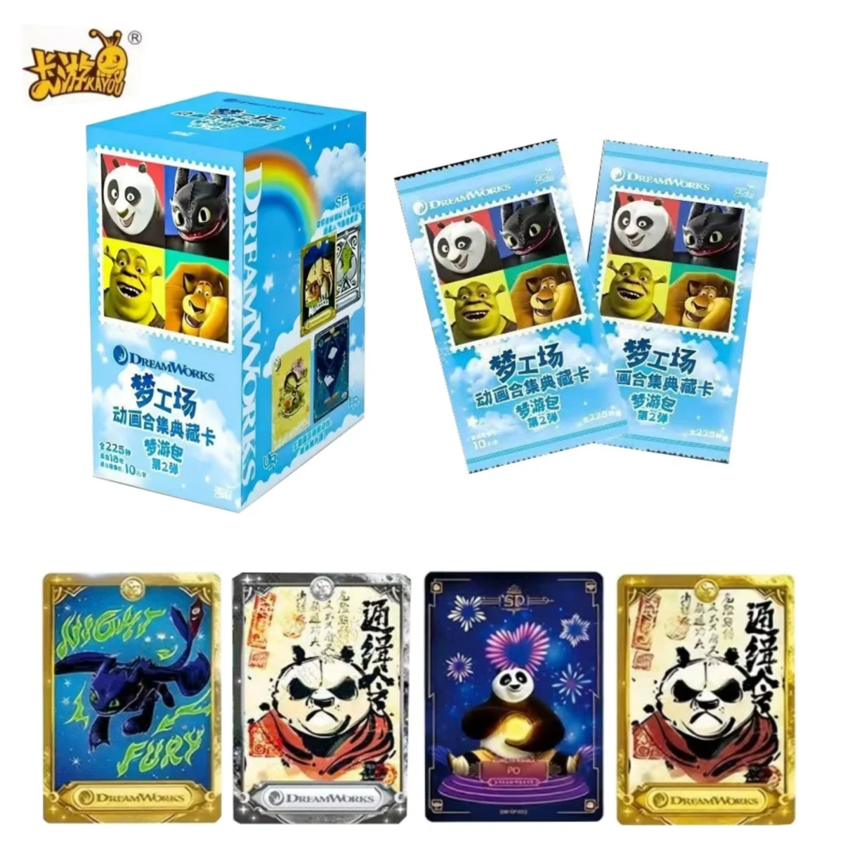 

KAYOU Genuine DreamWorks Sleepwalking Pack Vol.2 30th Anniversary Animation Collection Kung Fu Panda Peripheral Cards Toys Gifts