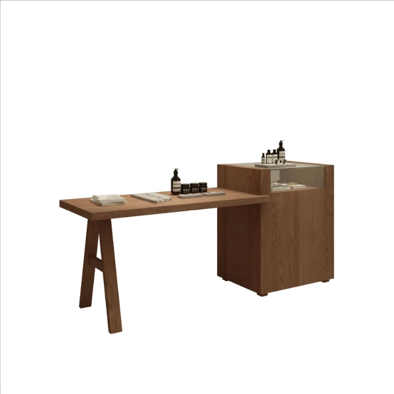 Nakajima display table, shopping mall shoe bag jewelry solid wood strip table, ornament display stand