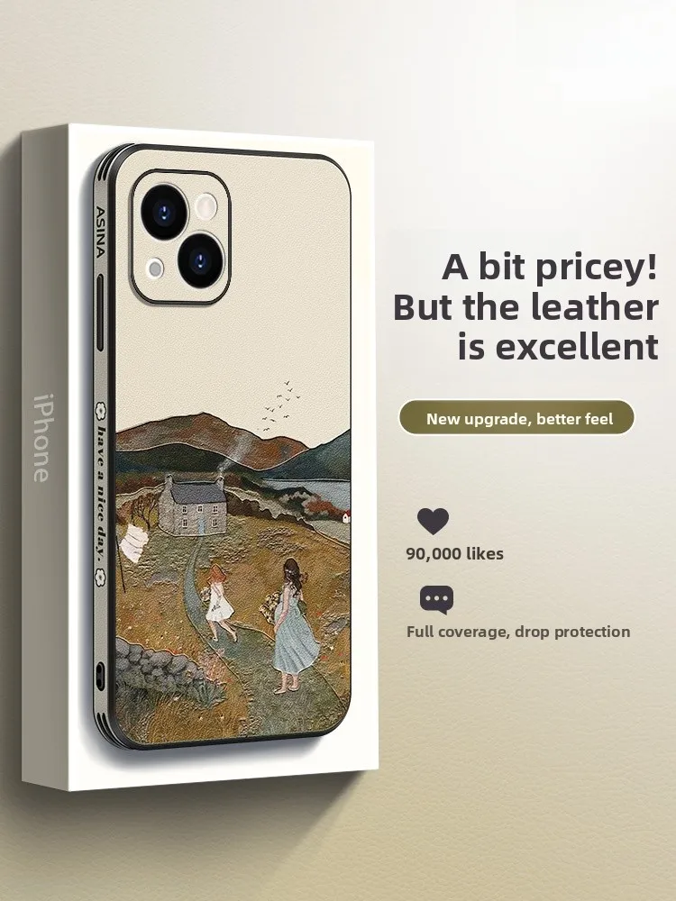 

Retro Artistic iPhone 14 pro Max Phone Case with Boat Design Full Lens Coverage Anti-Fall Cute plus Compatible with 13