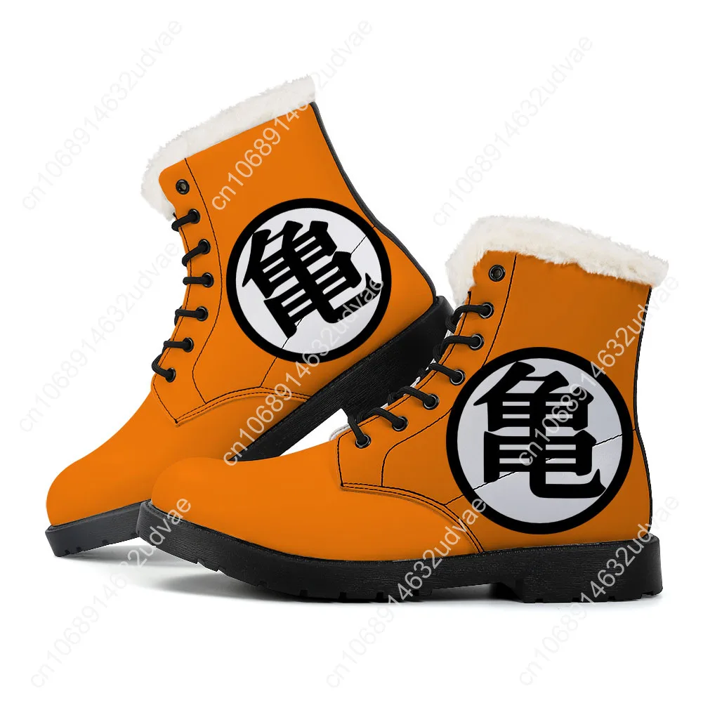 Hot Dragon Master Goku Logo Plush Boots Mens Womens Teenager Shoes Casual Boot Outdoor Light Print on Demand Customize Shoe