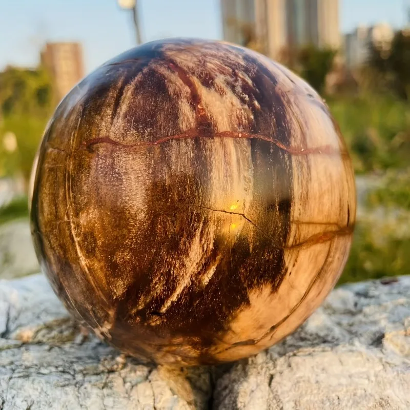 Sphère de bois périfié Unique, sphère de pierre de polissage naturelle, décoration de maison/bureau de Style bohème, cadeaux pour amis et famille 1 pièce