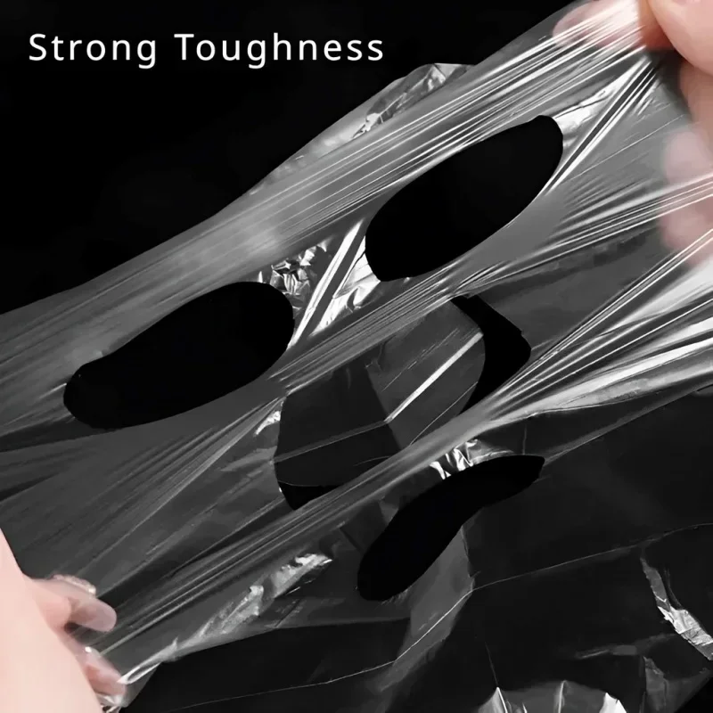 500-100 قطعة فيلم بلاستيكي للاستعمال مرة واحدة كامل الوجه الأنظف قناع الرقبة ملصقات ورقة أقنعة شفافة التفاف أدوات ماكياج تجميل الوجه