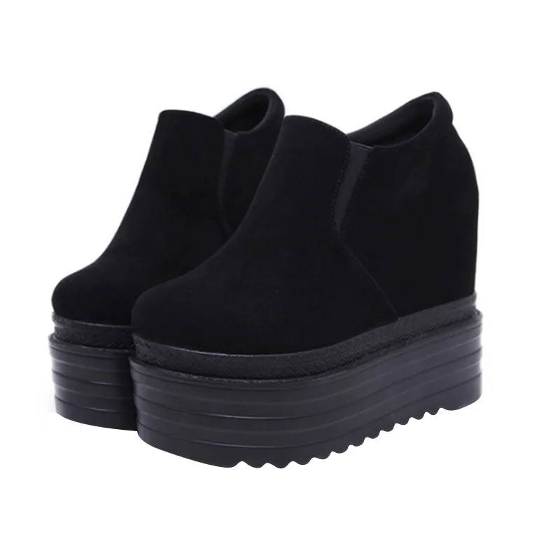 Comemore 13cm High Heels Boots Black Suede Wedges Platforms Shoes Autumn Women Ankle Boots Height Increasing Pumps Bottine Femme - Image 5