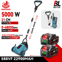 ONEVAN 5000W Brushless Electric Lawn Mower 48000RPM Cordless Grass Trimmer 3 Height Garden Cutter For Makita 18V Battery Pin