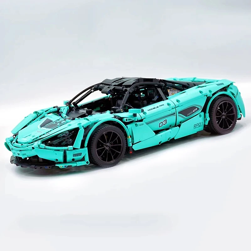 Molde rei 13167 1:8 campeões de potência de alta tecnologia 720s carro de corrida blocos de construção brinquedos montagem presente de natal para criança adulto