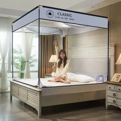 Large Space Sitting Bed Type Double Zipper Mosquito Net Anti-mosquito Baby Anti-fall Off Bed Square 3 Door Canopy Bed Tent