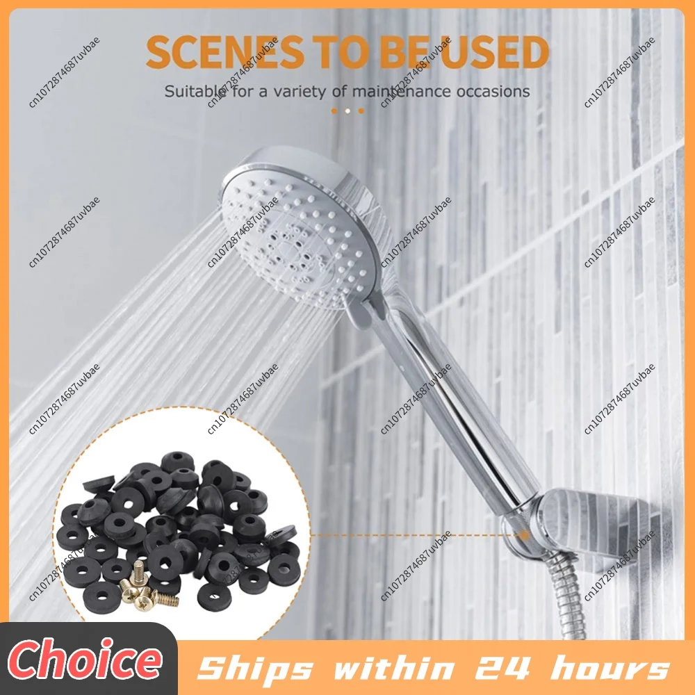 48PCS Faucet Washers Replacement O-ring Rubber Faucet Washer Assortment Sealing with Screws Flat Beveled for Tap Or Sink Leak