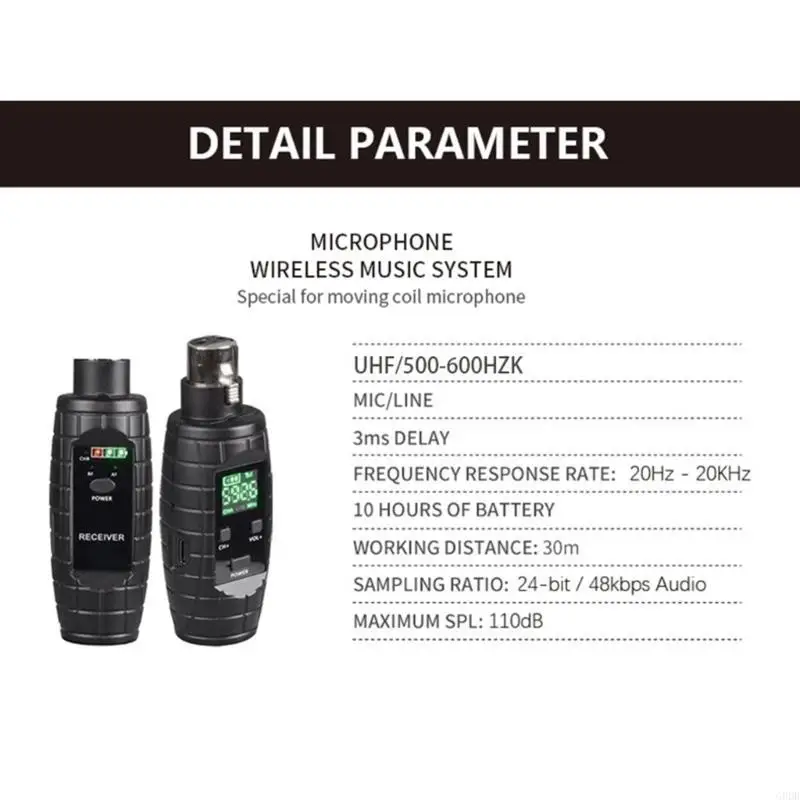 

G8DB Advanced UHF, перевод к беспроводному конвертеру микрофона ЖК -дисплей 98,4 фута диапазонов