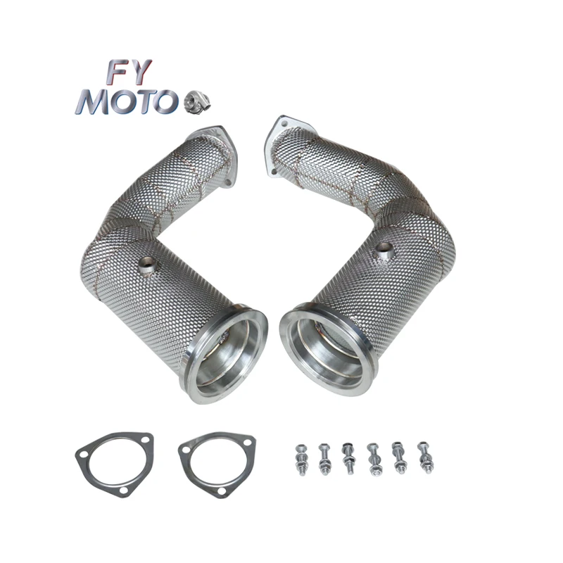 Exhaust Catted Downpipe for Lamborghini URUS Audi RSQ8 4.0 V8 2018 with Heat Shield