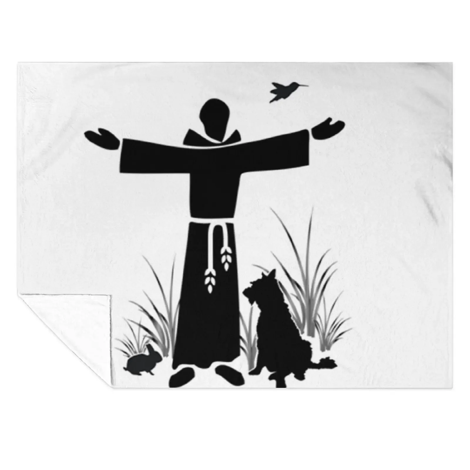 

Feast of St Francis of Assisi Throw Blanket Vintage Bed linens Bed Flannel Blankets