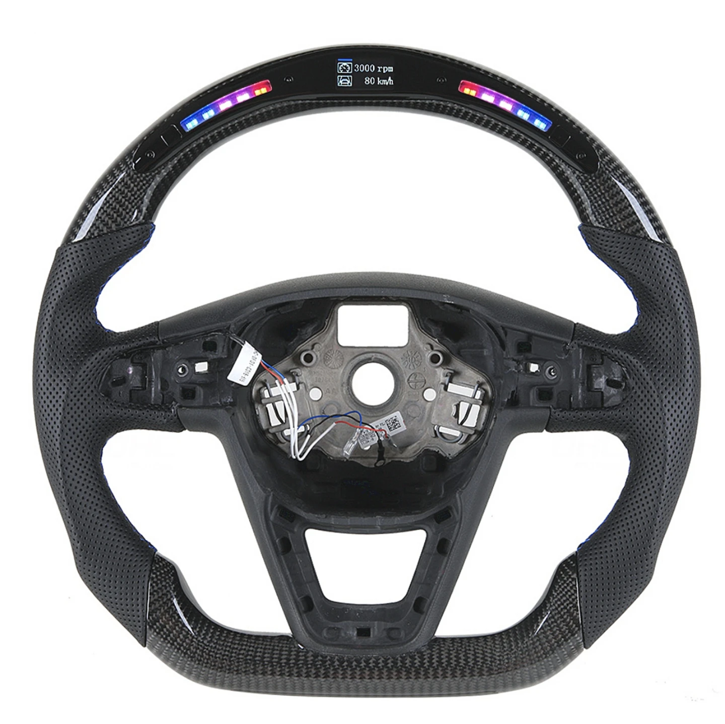 Customized 100% Real Carbon Fiber Leather Alcantara LED Steering Wheel Compatible For Seat Leon Cupra Leon ST