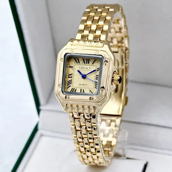 New Women Watch Light Luxury Brand Business Gold Stainless Steel Ladies Fashion Quartz Watches Female Clock Bracelet Wristwatch 3