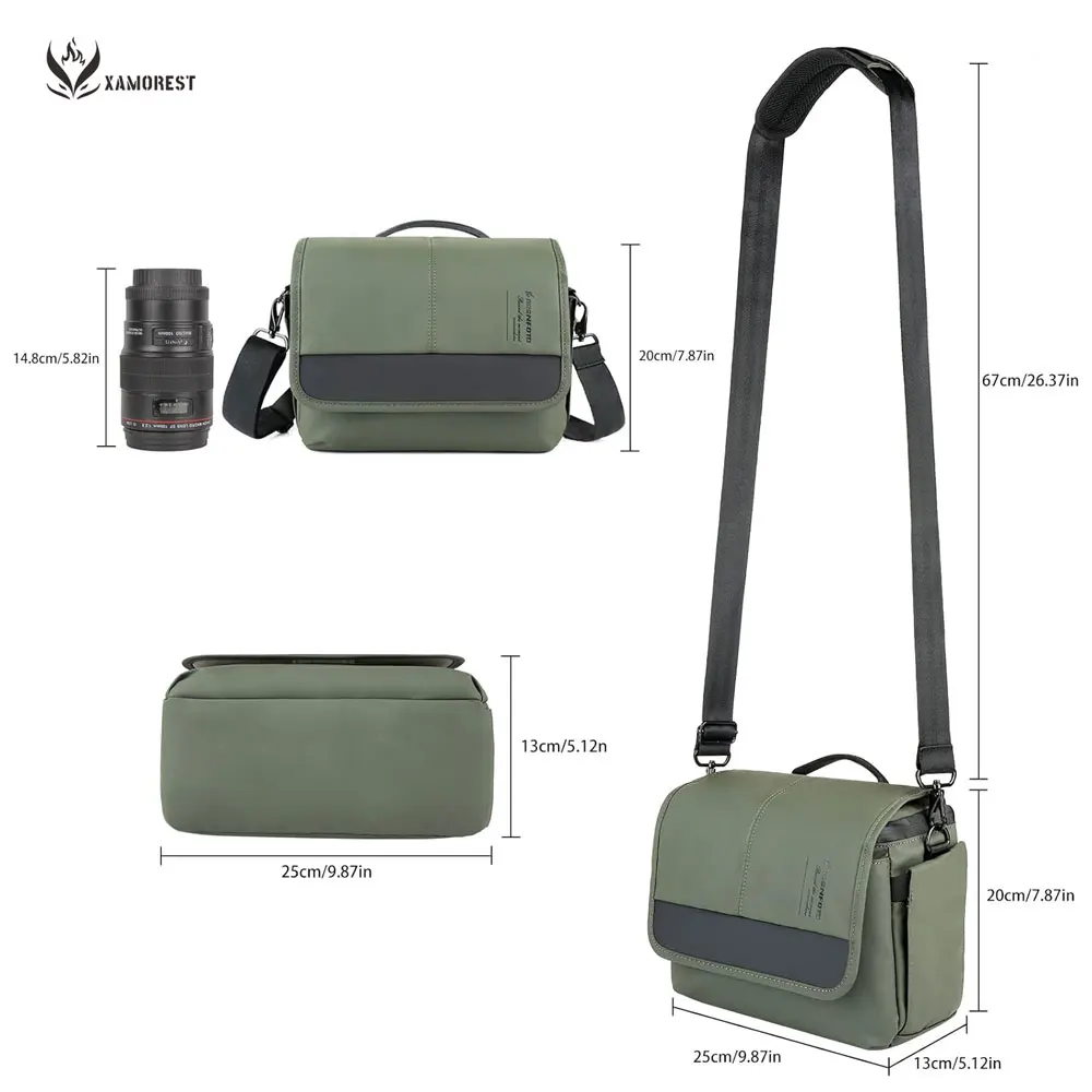 

Camera Bag Small DSLR Camera Shoulder Bag for Photographer Waterproof Messenger Bag Crossbody Case