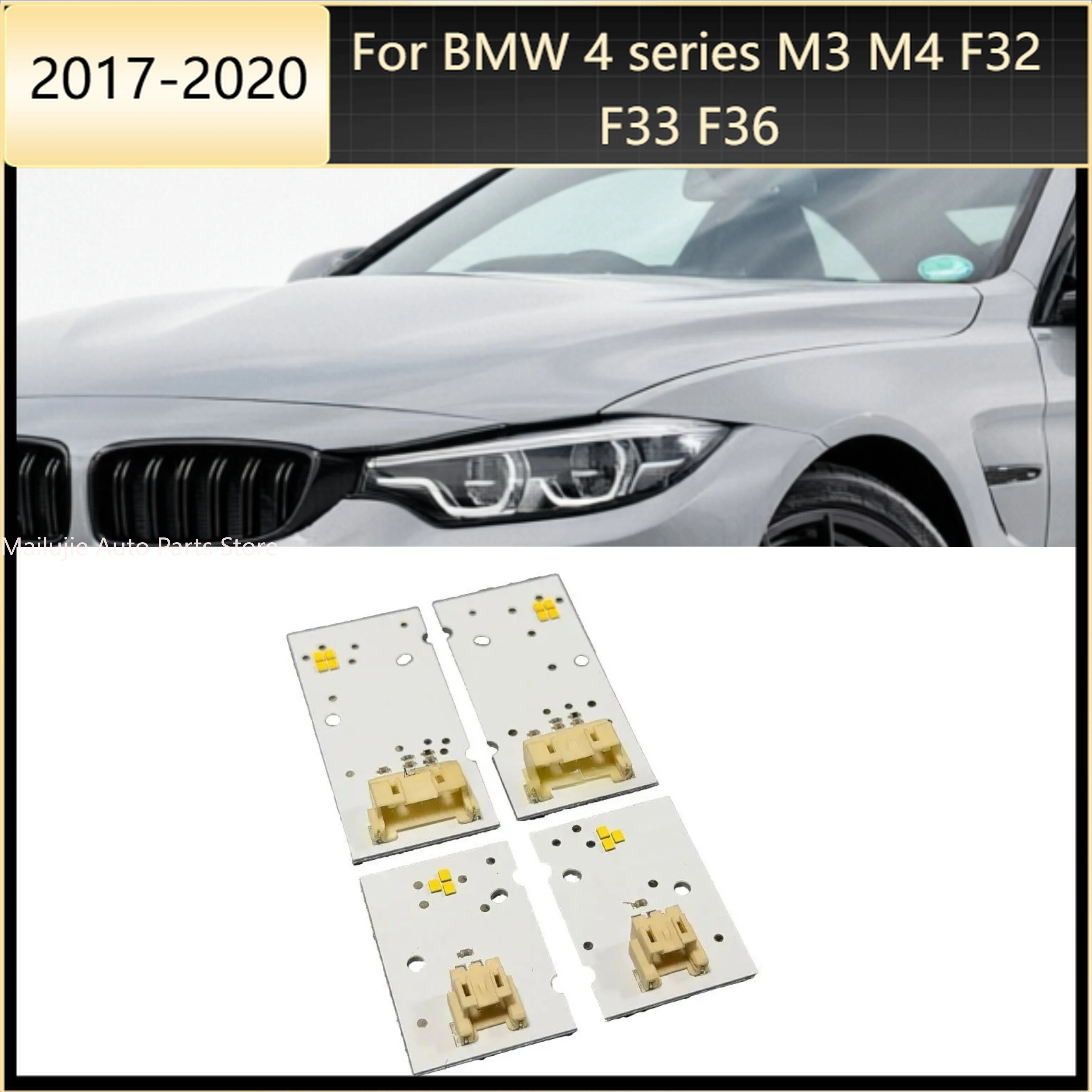 

For BMW 4 series M3 M4 F32 F33 F36 2017-2020 White yellow LED Angel Eyes chip LCI DRL daytime running light lemon yellow White