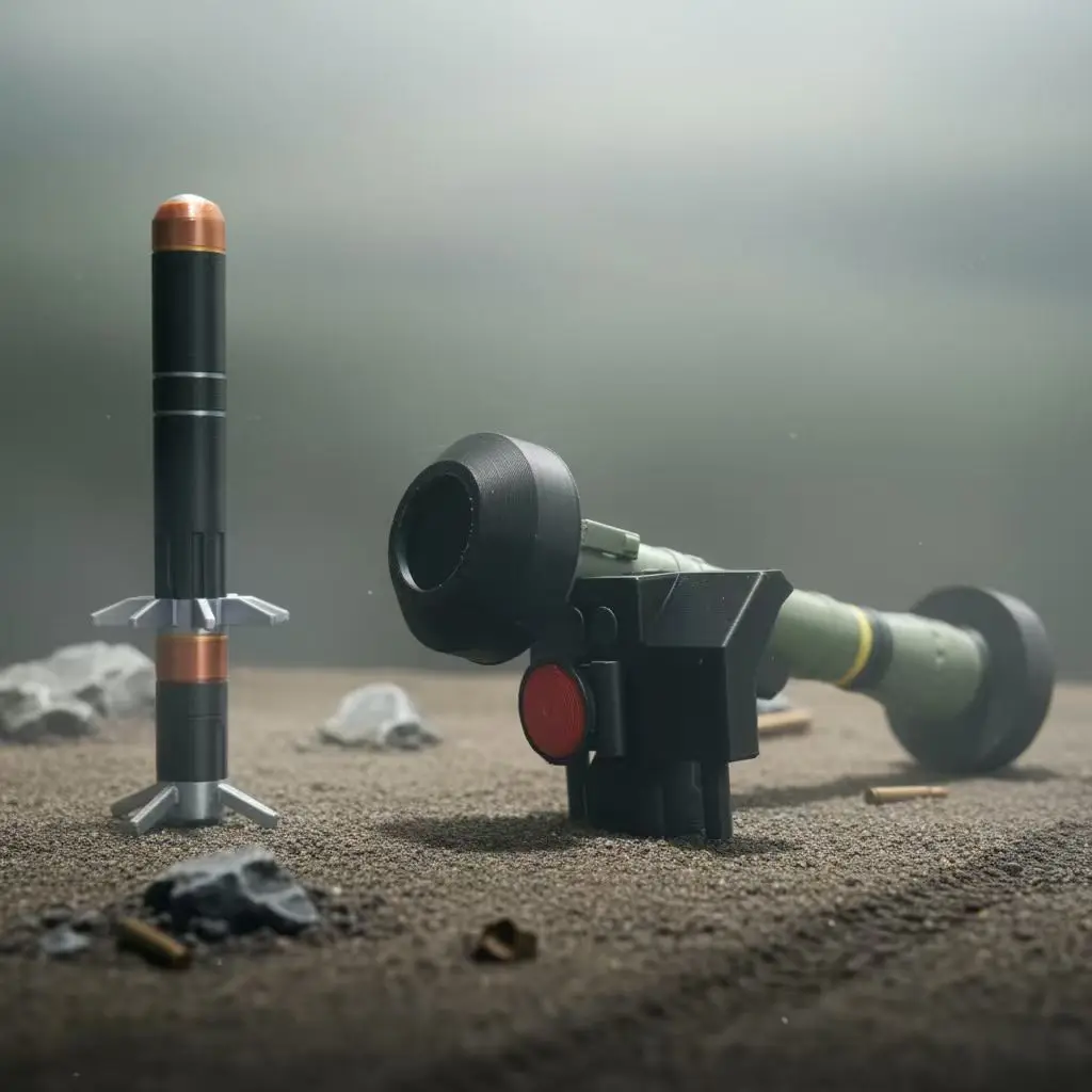 3D Printed US Army Javelin Anti-Tank Missile Model Desktop Decor for Military Fans