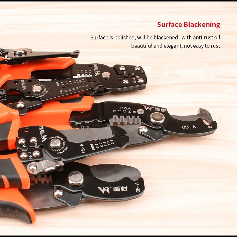 Wire Stripper Decrustation Pliers Cable Wire Stripper Cutter Manganese Alloy Steel Anti-rust Crimper Household Electrician Tools