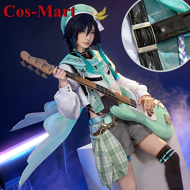 Cos-Mart Game Genshin Impact Venti Cosplay Costume Four Winds Band Fashion Everyday Uniform Activity Party Role Play Clothing