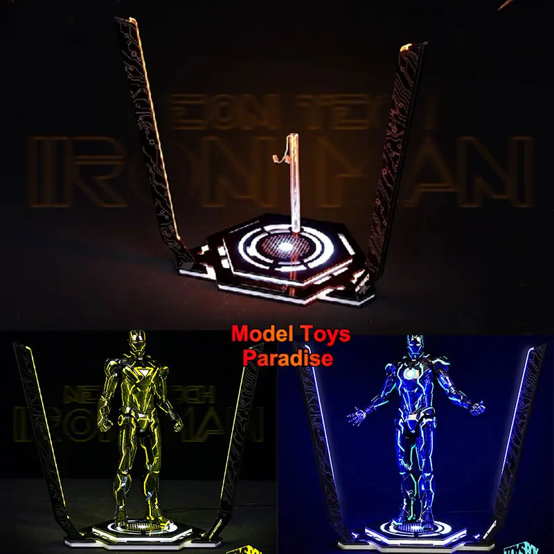 In Stock toys-box 1/6 Scale Luminous Display Platform With Light Model Scene Base Fit 12'' Iron Man Action Figure Body