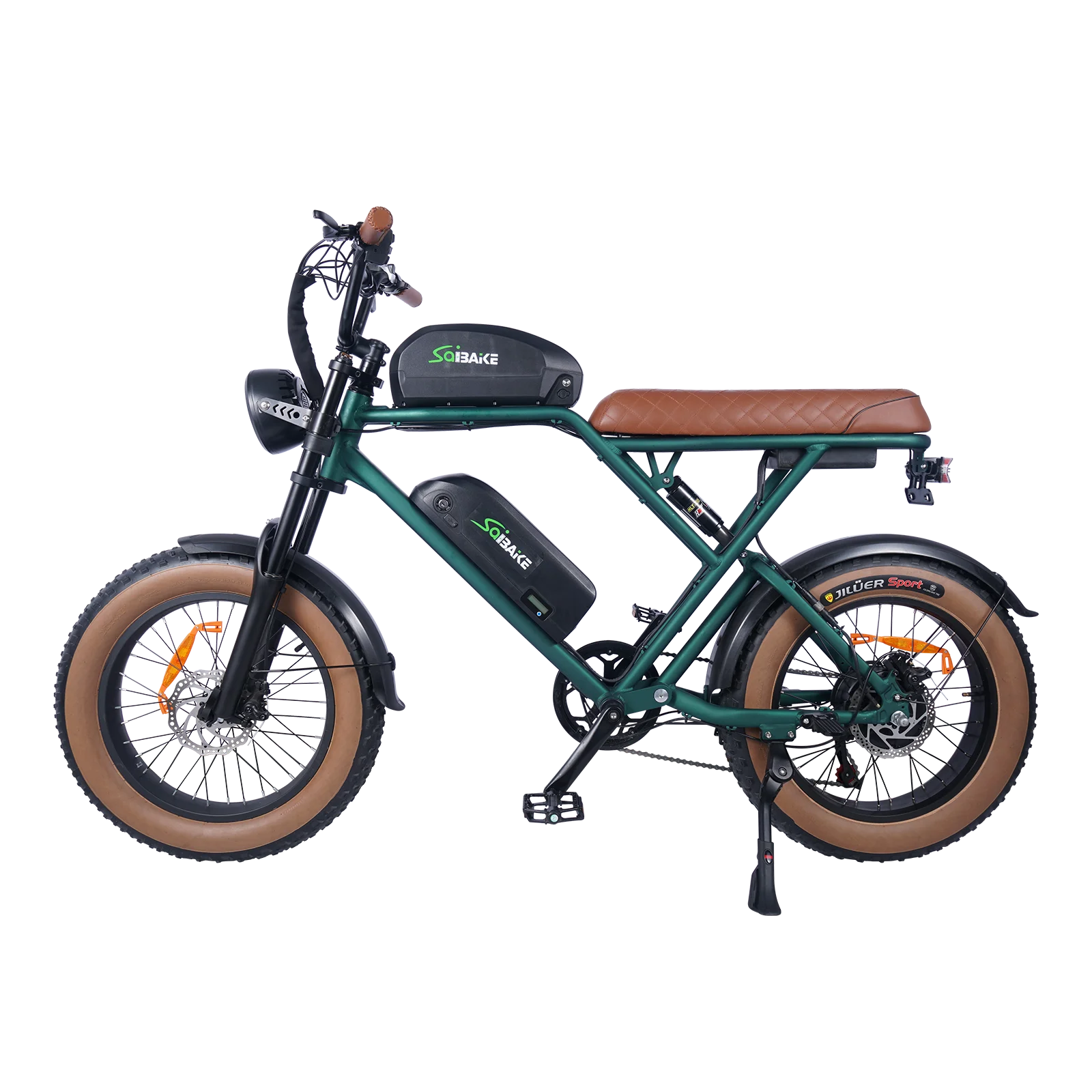

EU Stocked Fast and Free Shipping Ebike Eflash 48v 1000w with two 15Ah batteries Green Frame and Brown Cushion Electric City Bik