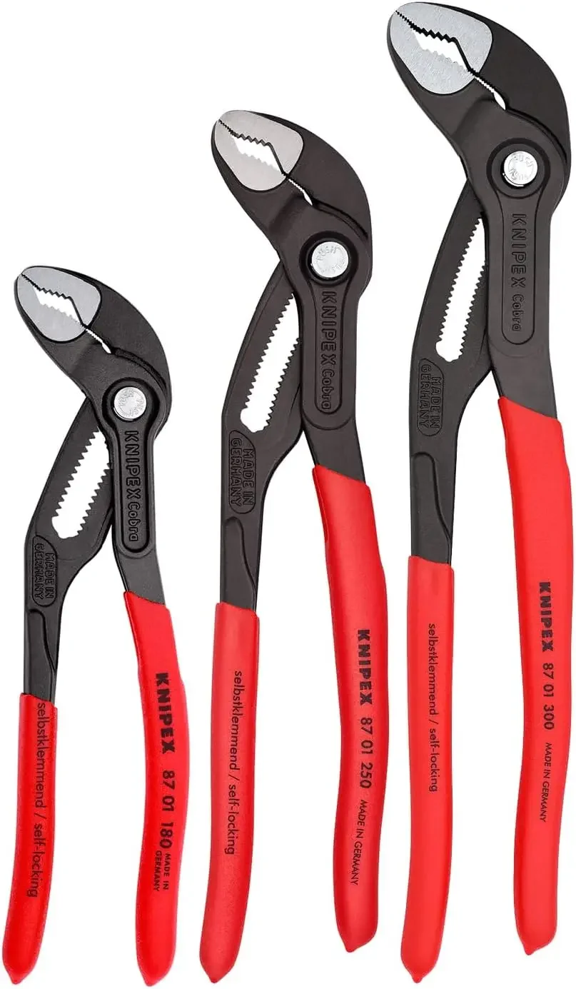 KNIPEX Tools - Juego de alicates Cobra de 3 piezas (7, 10, y 12) ( 002006 US1)