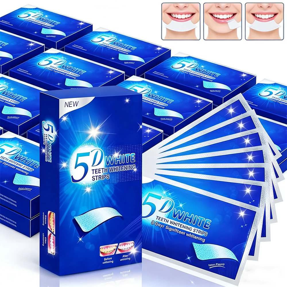 

3BOX Fast Acting 3D 5D 9D Teeth Whitening Strips Low Sensitivity Safe Effective Tooth Brightening