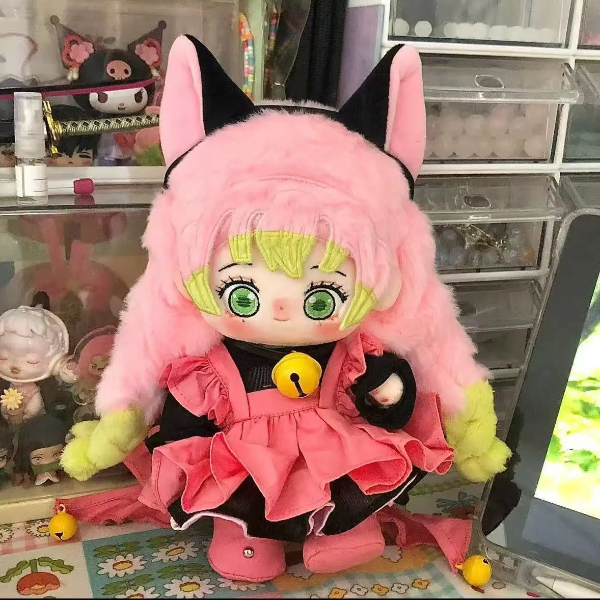 15cm Stuffed Sitting Doll Anime Kimetsu No Yaiba Mitsuri Kanroji Figure Plush Dress Up Cotton Doll Cosplay Toys for Kids Gifts #3