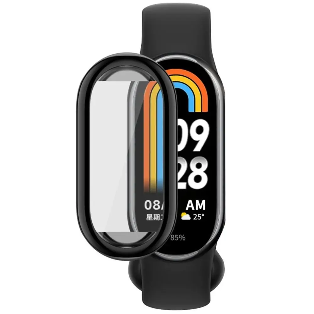 Smart Watch Vergulde Bumper Beschermhoes Full Covering Screen Protector Tpu Case Voor Xiaomi Mi Band 8
