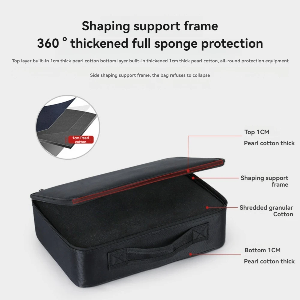Hard Shell Tool Box Case 1680D Oxford Cloth Pre Cut Sponge for Camera Lens Equipment Instruments Meters Tools