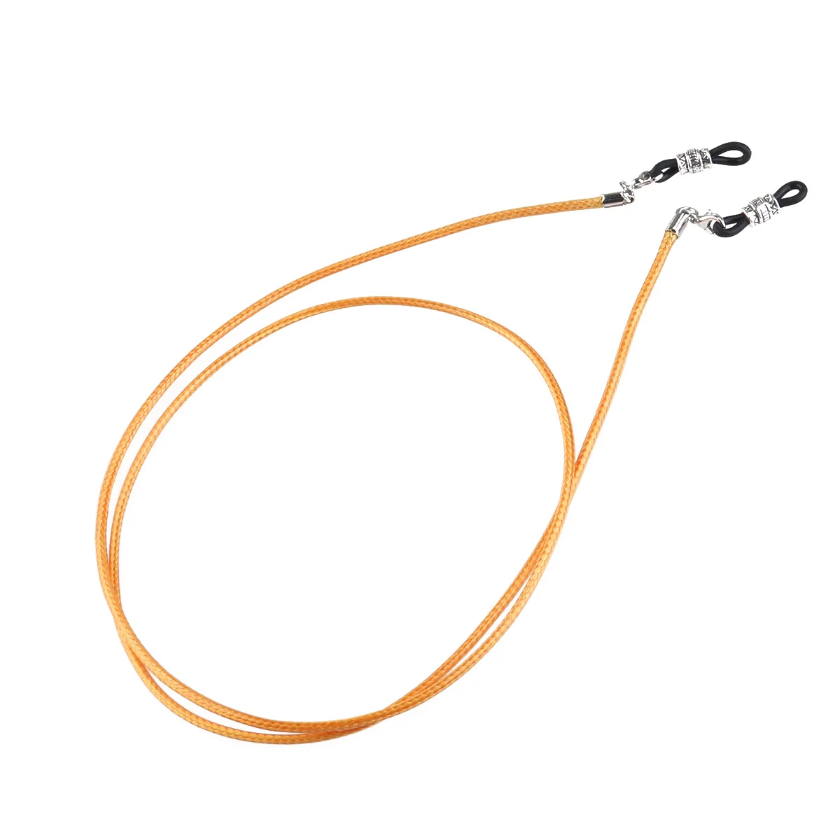 

Eyeglass Chain Wax Cord Black Adjustable Silicone Ends Metal Coil Eyeglass Holder Necklace Fashion Eyewear Cord Neck Strap