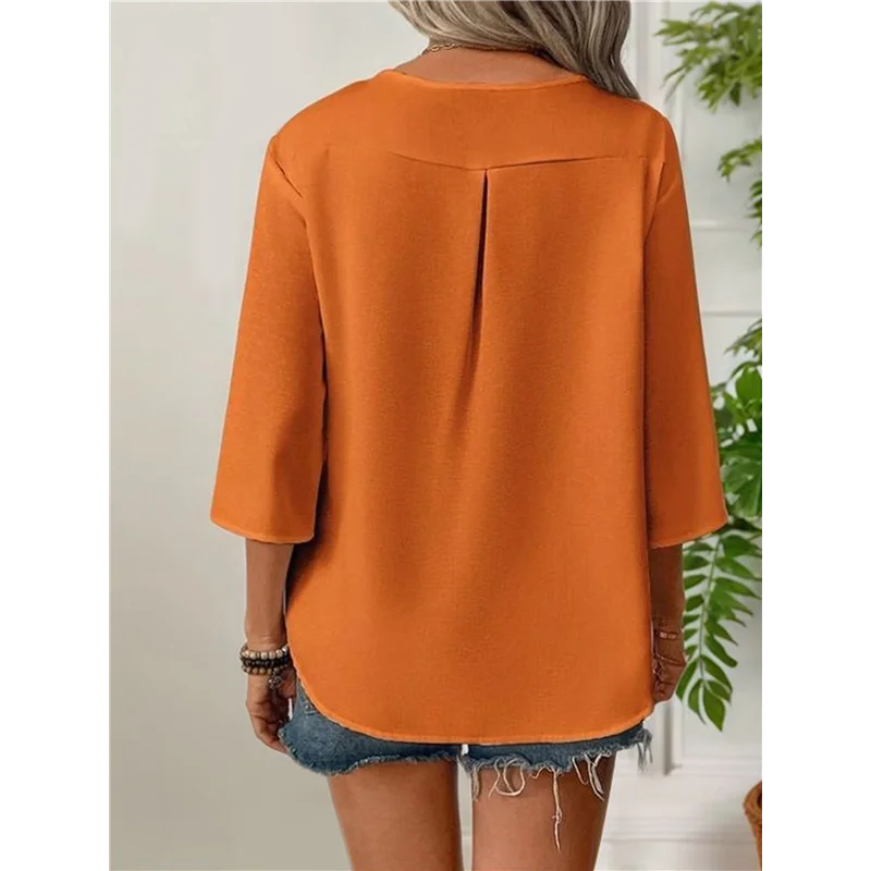 

Intuitive Women's Linen Shirt Casual Button V Neck Long Sleeve Shirts Breathable Summer T Shirts Solid Blouses Tops