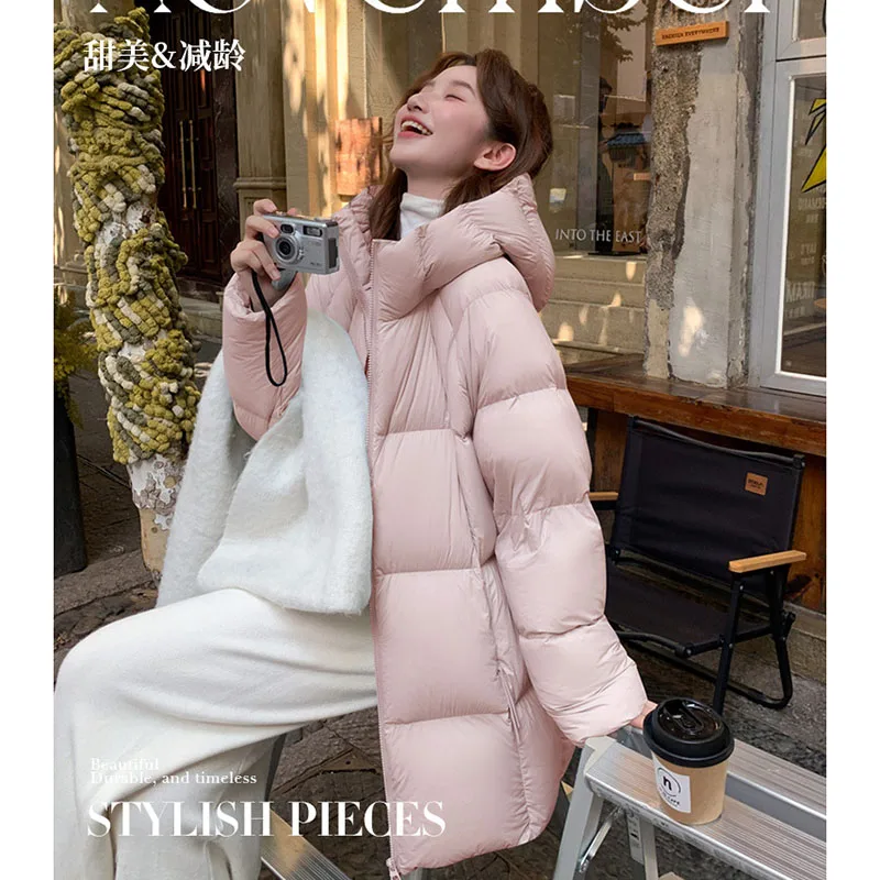 

Женская куртка с хлопковой подкладкой Clouds, зимняя новинка 2026, длинное теплое хлопковое стеганое пальто, женская верхняя одежда с капюшоном, топы с хлебом