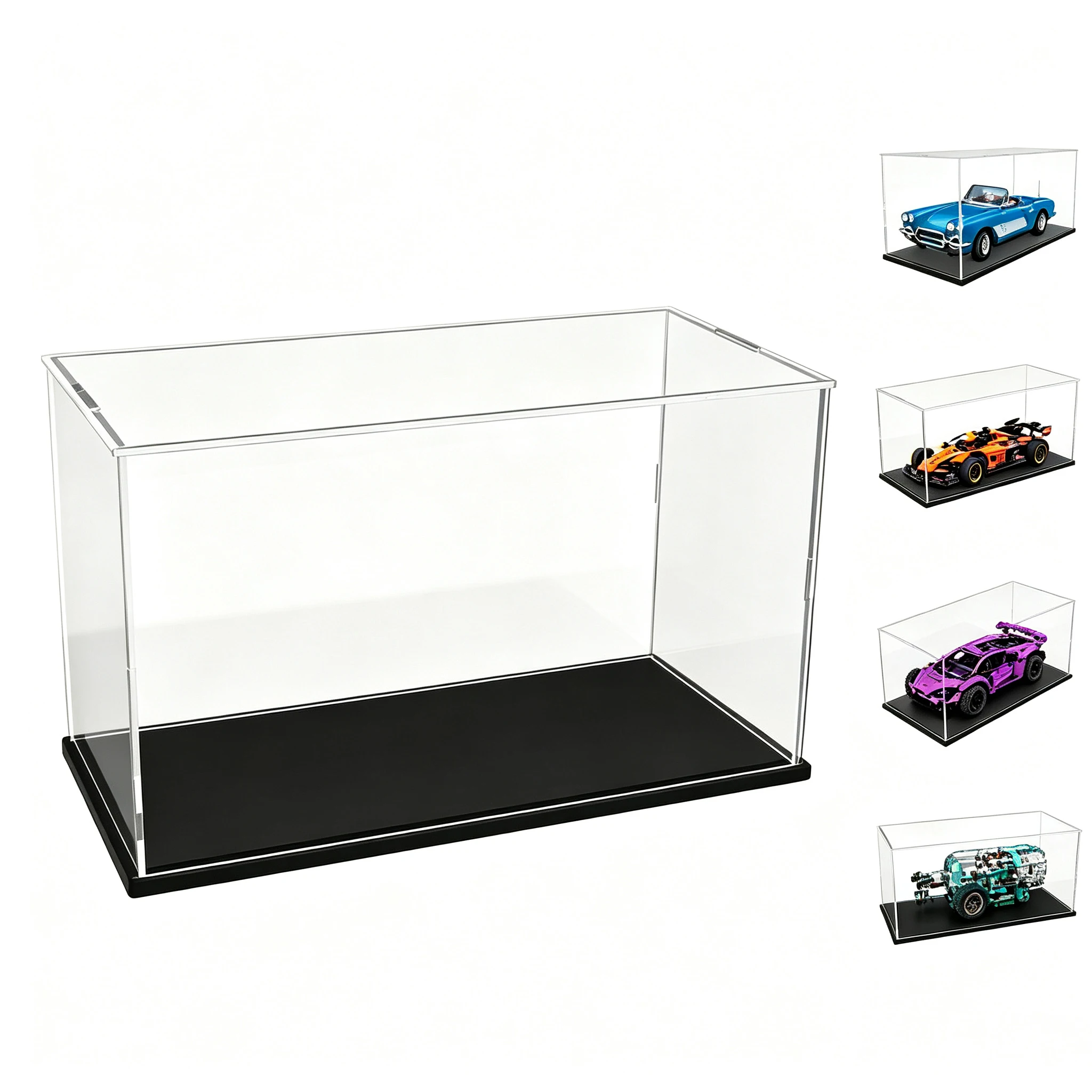 Acrylic Display Case For Lego Acrylic Box For Model,Figure,Cars,Doll Display Box Assemble Countertop Dustproof Storage Organizer
