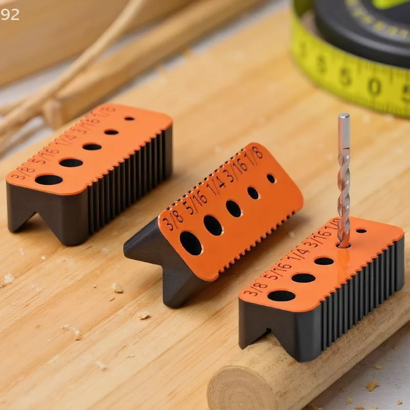 Drill Guide For 4-10mm 3/8 5/16 1/4 1/8 Holes Drill Bit DIY Drill Jig Block Joints Tool Portable Keychain Design