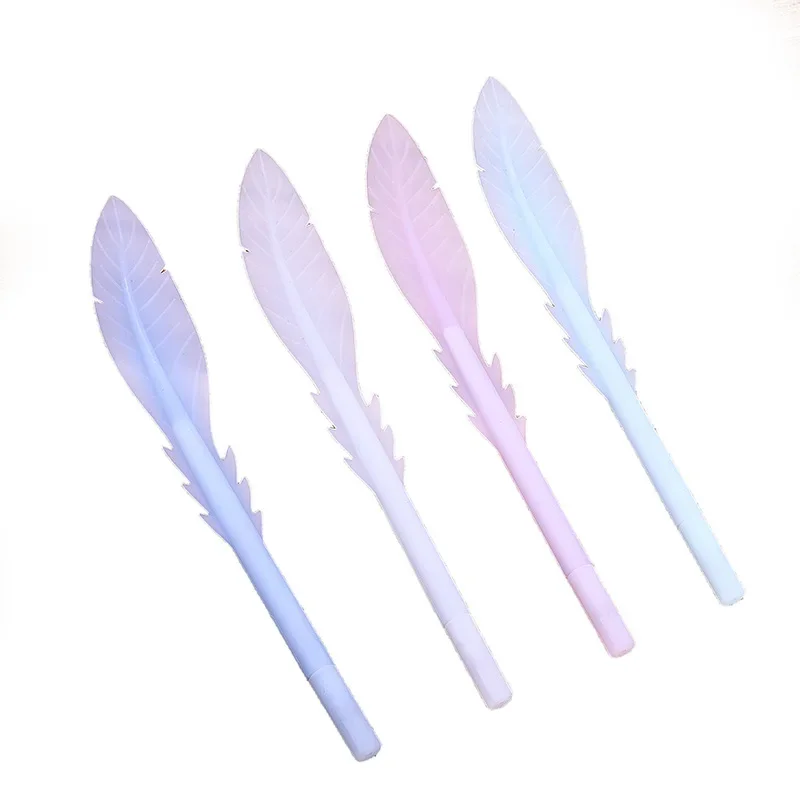 

20PCS Creative Stationery Soft Silica Gel Feather Gel Pens Lovely Stationery Prize Kawaii School Supplies B