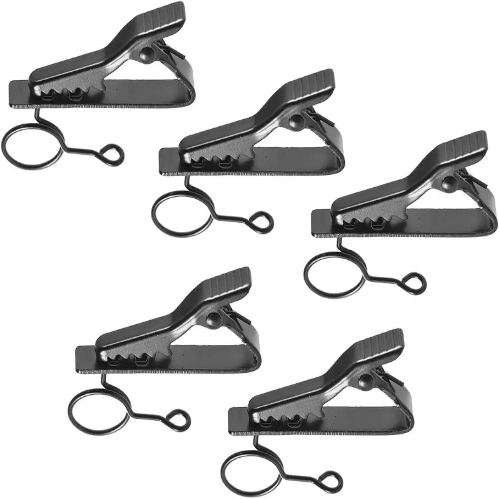 5pcs Lightweight 7.5mm Diameter Microphone Clamp Metal Material Mini Size Lavalier Microphone Clip Mic Holder Stage Performance