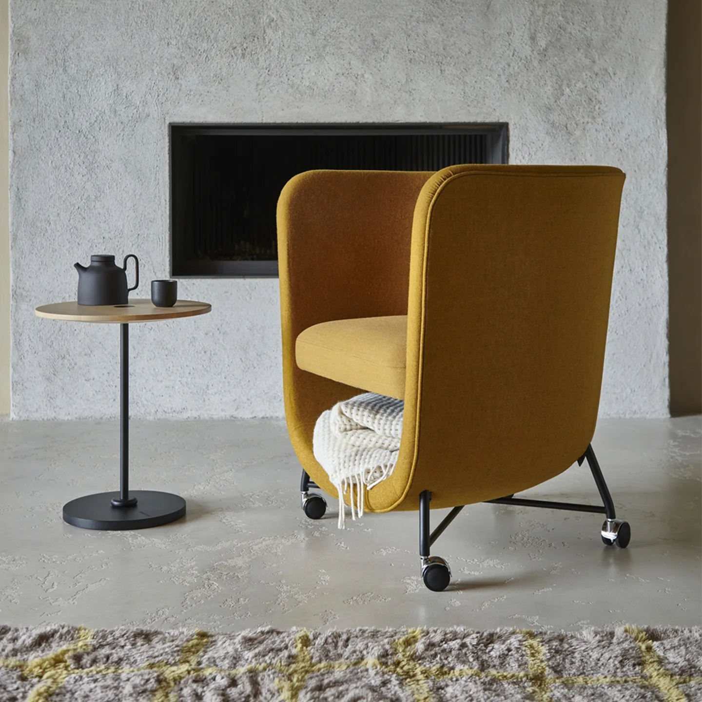 Special-shaped fiberglass storage pocket lounge chair cafe back chair