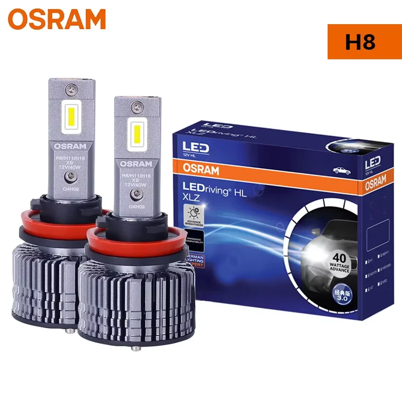 OSRAM Original XLZ CLASSIC 3.0 LED Automotive Headlamp H8 12V 40W High Bright 6000K Cool White Replacement Fog Bulbs 1 Pair