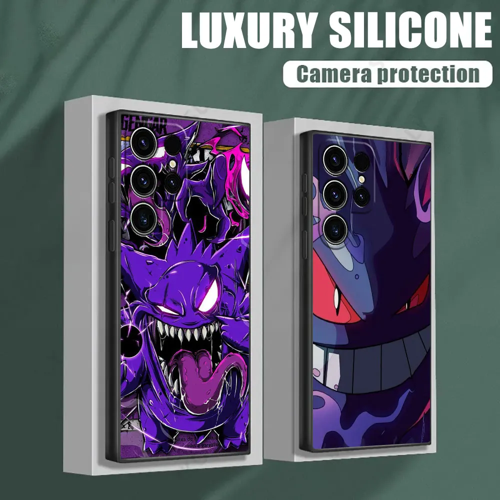 

Ghost Pokemons Gengar Soft S25 Case For Samsung Galaxy S24 S23 S20 S21 FE S22 S25 Ultra 5G S10 Plus Note 10 20 Black Phone Cover