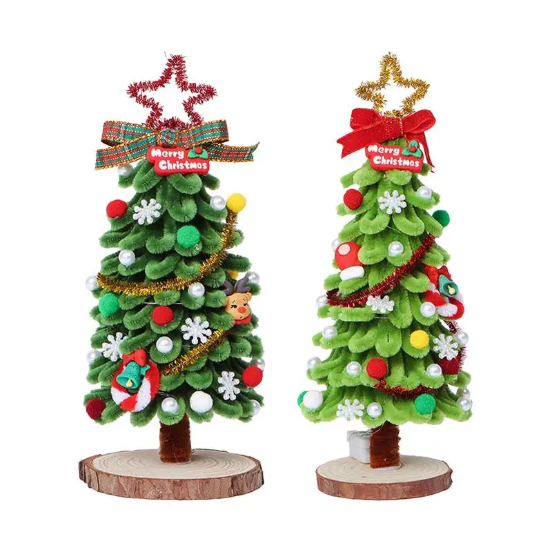 Kits para manualidades de árbol de Navidad, varita retorcida, Kits de arte para árbol de Navidad, limpiadores de tuberías interactivos, Kits para manualidades, diversión, árbol de Navidad, escritorio