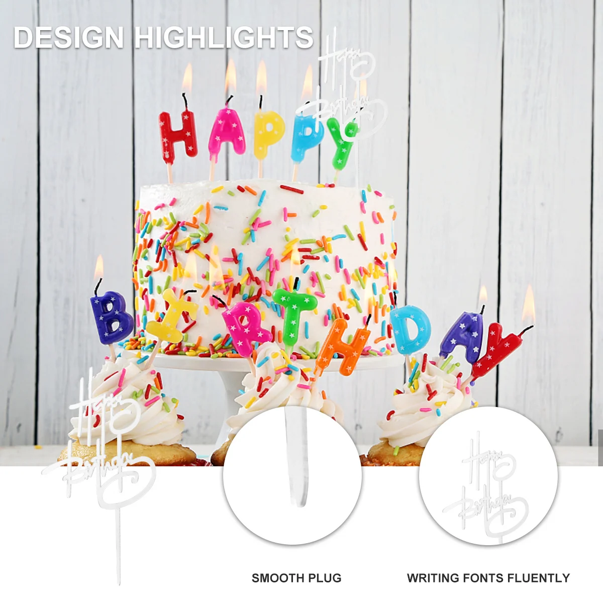 

10pcs Happy Inserts Birthday Topper Happy Birthday Topper For Party Shower Cake Decoration Cake Inserts